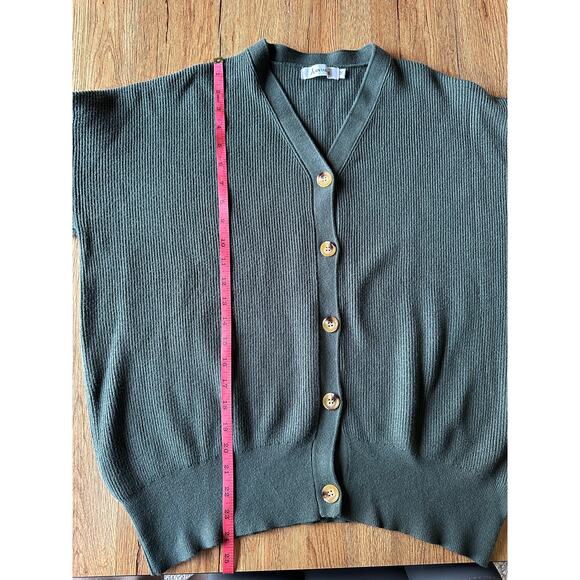 Anrabess Chunky Green Cardigan Sweater Size Medium - Picture 4 of 6